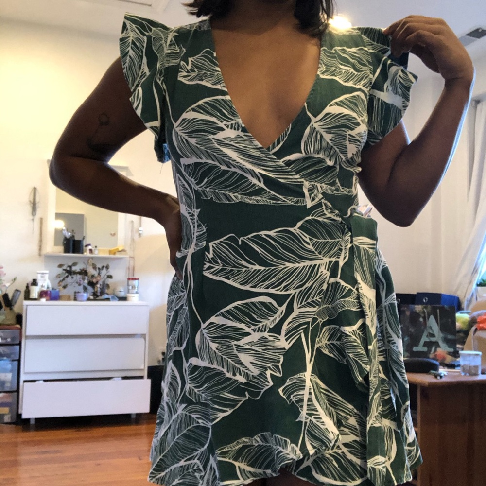 Ruffle Botanical Print Dress